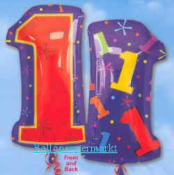 Zahl 1, Zahlenballon Geburtstag und Kindergeburtstag